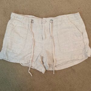 Rag Poets tan linen shorts